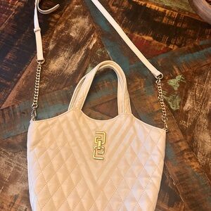 Aldo Cream Quilted Shoulder Bag with Gold Accents NWOT